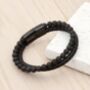 Personalised Men's Leather Rune Design Duo Bracelet, thumbnail 7 of 8