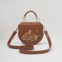 Fox And Pumpkin Embroidered Tan Saddle Bag, thumbnail 1 of 6