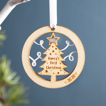 Personalised 1st Christmas Tree Hanging Decoration, 3 of 5
