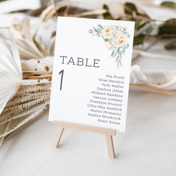 Wedding Seating Plan Cards White Floral, 4 of 7