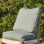 Set Of Two Olive Green Seat Cushions With Ties, thumbnail 1 of 4