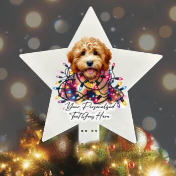 Personalised Cockapoo In Christmas Lights, 8 of 12