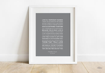 'Love Is A Temporary Madness' Quote Print, 5 of 6
