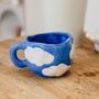 Cloud Blue Irregular Mug And Saucer Set, thumbnail 3 of 3