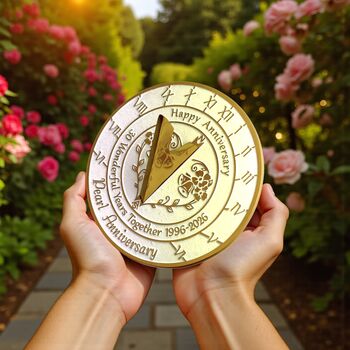 30th Pearl Anniversary Sundial Gift Celebration Present, 6 of 10