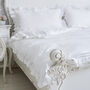 Embroidered And Ruffle Hem Cotton Duvet, thumbnail 1 of 4