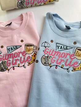 Just A Gilmore Girlie Embroidered Sweatshirt, 4 of 6