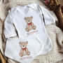 Personalised My First Christmas Bear Baby Outfit, thumbnail 4 of 5