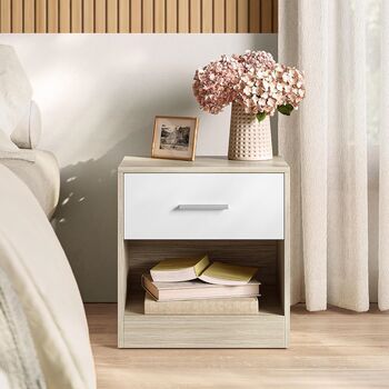 Bedside Table With Drawer And Open Storage, 2 of 10