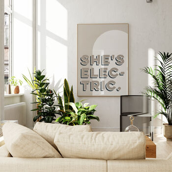 She's Electric Bold Colour Typography Print, 8 of 8