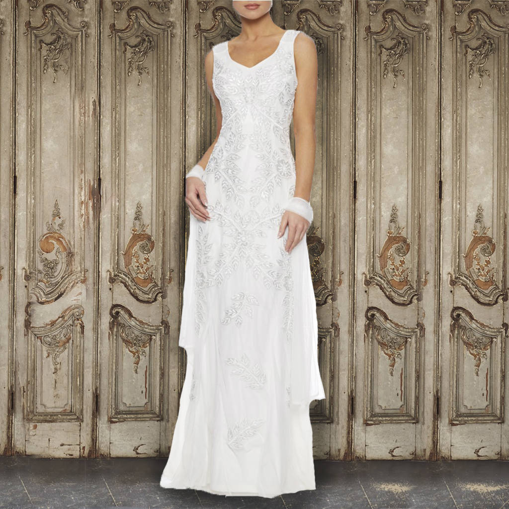 Ivory Applique White Wedding Dress, 1 of 2