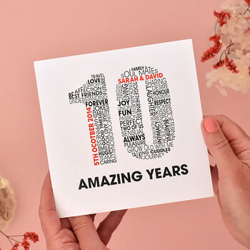 Personalised Name And Date Milestone Anniversary Card, 2 of 6