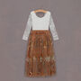 Chantilly Lace Burnt Orange Embroidered Flower Girl Wedding Dress, thumbnail 4 of 8