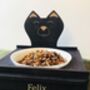 Handcrafted Ceramic Cat Bowl With Wood Stand, thumbnail 3 of 5