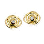 Gold And Diamond Swirly Stud Earrings, thumbnail 3 of 5