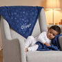 Personalised Grey Star Blanket With Pom Pom Trim, thumbnail 1 of 8