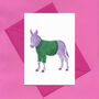 Purple Donkey Illustrated Blank Greeting Card, thumbnail 4 of 11