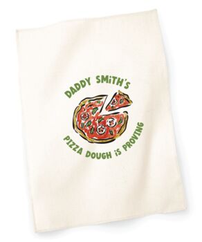 Personalised Pizza Dough Proving Tea Towel, 3 of 4