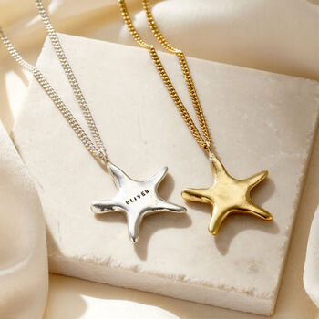Large Personalised Fortune Starfish Necklace, 2 of 6