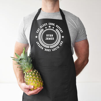 Personalised Apron: Eat, Sleep, Cook, Repeat, 3 of 12