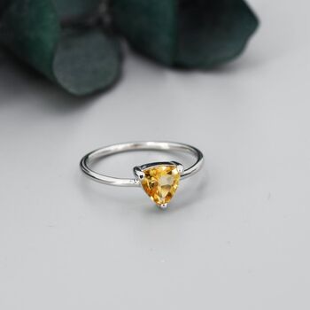 Genuine Yellow Citrine Ring In Sterling Silver, 6 of 11