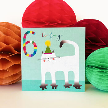 Cat 6th Happy Birthday Card, 5 of 5