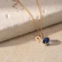 Yellow Gold Initial And Cz Birthstone Necklace, thumbnail 2 of 11