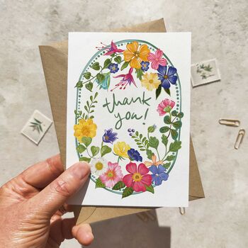 Whimsical Flower Garden A6 Folded Thank You Cards And Envelopes, 5 of 7