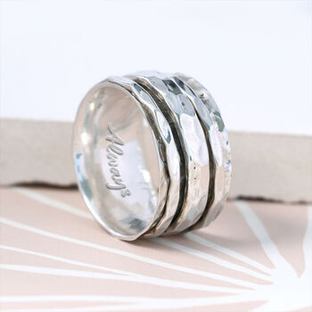 Personalised Sterling Silver Wide Spinner Ring, 7 of 12