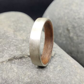 European Walnut And Silver Ring Brushed Finish, 2 of 7