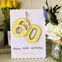 Personalised 60th Birthday Card Wooden Number Gift, thumbnail 1 of 3
