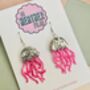 Jellyfish Glitter Resin Earrings / Fun Statement Earrings / Gift For Under The Sea And Ocean Lovers, thumbnail 4 of 12