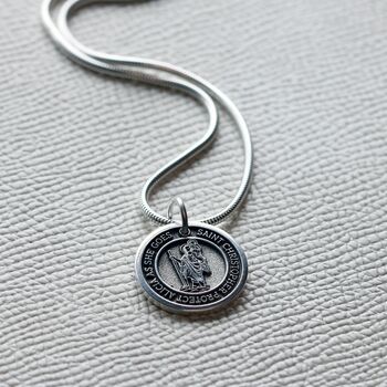 Personalised Silver Saint Christopher Necklace, 7 of 8