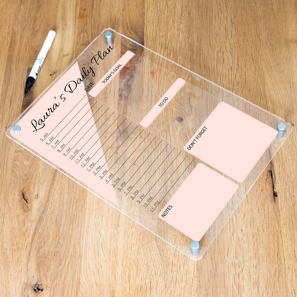 Personalised Acrylic Daily Planner Wall Mounted By Mirrorin