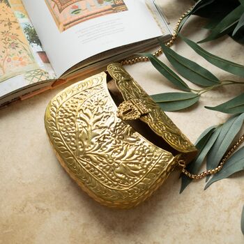 Diya Gold Brass Clutch, 2 of 4