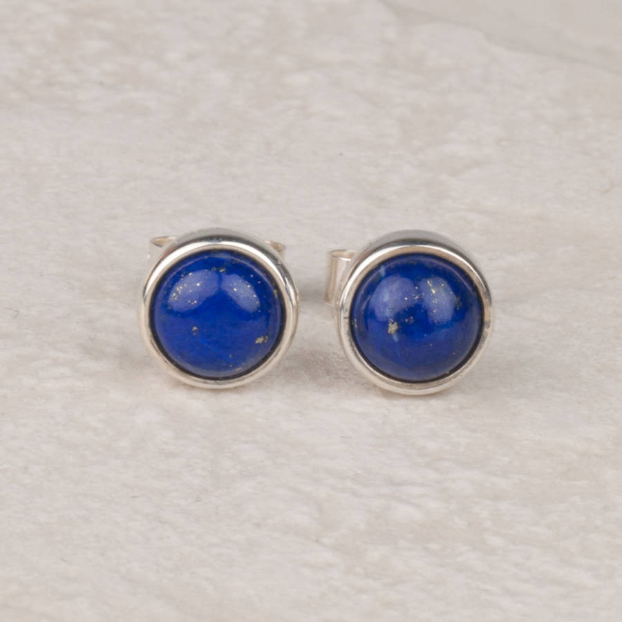 Lapis Lazuli Handmade Gemstone Studs By Alison Moore Designs Lapis Lazuli Sterling Silver Earrings