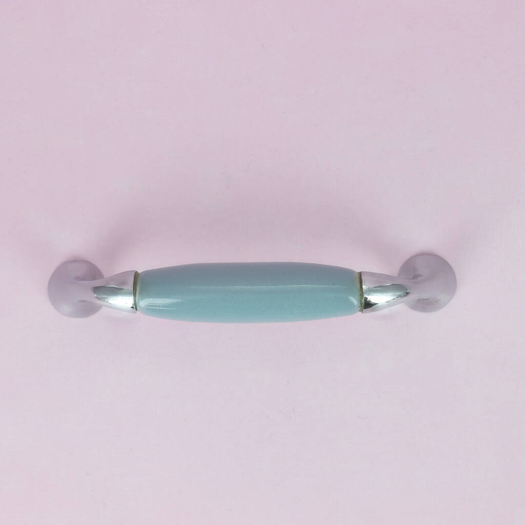 Grey And White Ceramic Kitchen Cupboard Pull Handles By G Decor