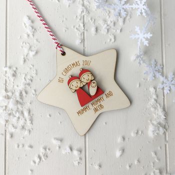 Personalised Two Mummies First Christmas Decoration, 2 of 5