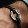 Men's Personalised Silver Washer Bracelet, thumbnail 4 of 6