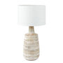 White Wash Wood Textured Table Lamp With Tall Neck, thumbnail 2 of 9