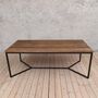 Tower Brown Oak Dining Table With V Shaped Legs, thumbnail 2 of 6