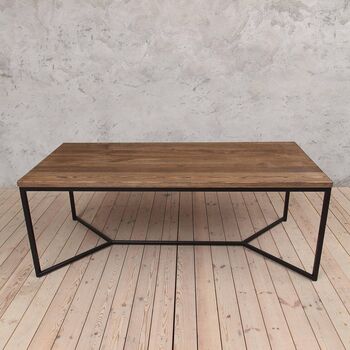 Tower Brown Oak Dining Table With V Shaped Legs, 2 of 6