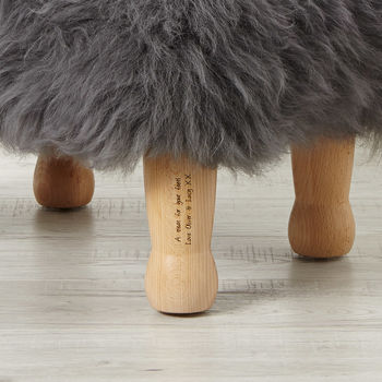 Personalised Baa Stool With Sheepskin Colour Options, 5 of 11