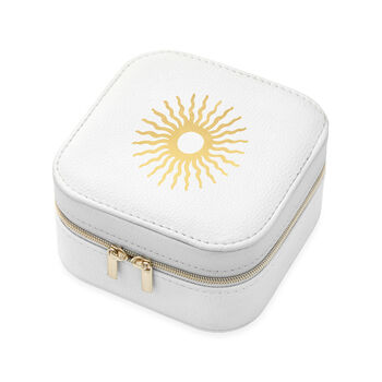 Customisable Sun White Travel Jewellery Case, 9 of 10