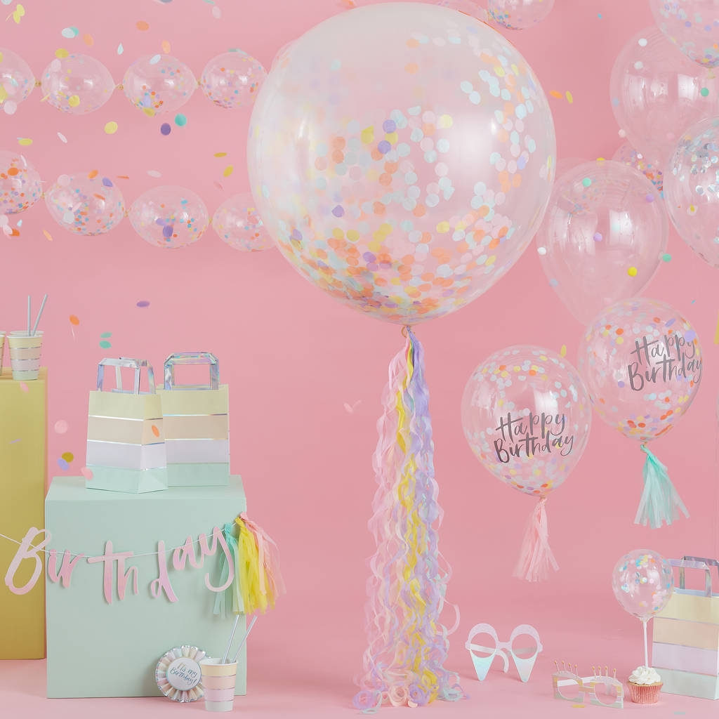 Pastel Confetti Link Balloon Garland 24 Pack By Ginger Ray