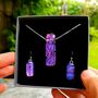 Purple Fused Glass Sterling Silver Pendant Necklace, thumbnail 10 of 12