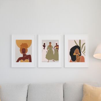 Set Of Three Abstract Black Women A3 Poster Print, 4 of 12