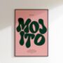 Mojito Print | Cocktail Poster | Wall Art | A5 A4 A3 | Bold | Typographic | Drink | Bar | Print | Groovy |, thumbnail 6 of 8