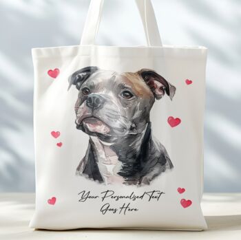 Personalised Tote Bag. Dog With Love Hearts. Multiple Breeds And Colour Options, 10 of 12