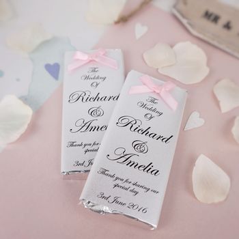 Personalised Bow Chocolate Wedding Favours, 7 of 9